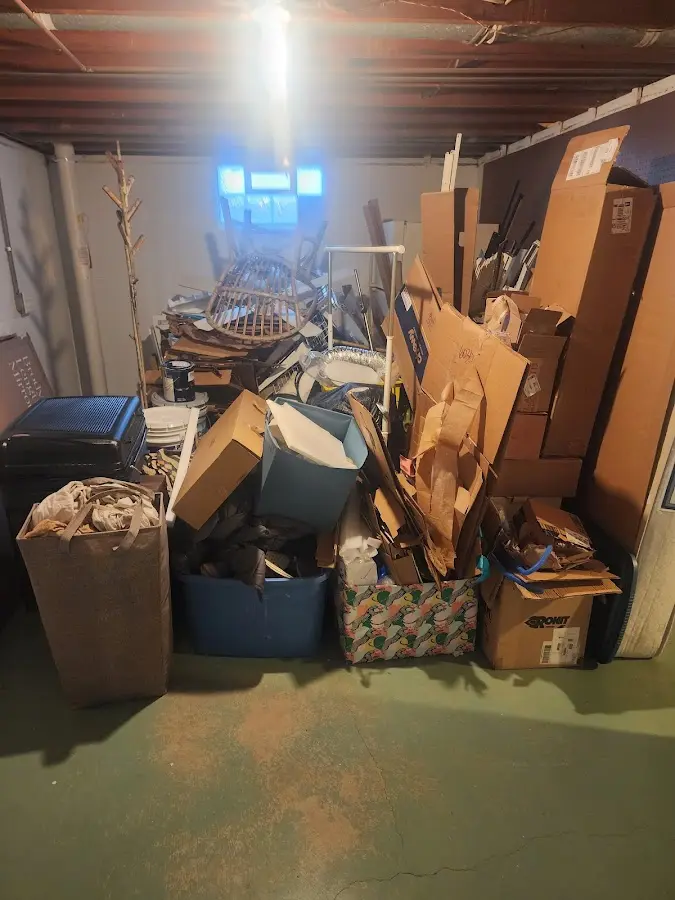 Roll-off dumpster container at job site for 20 Yard Dumpster Rental in Neenah